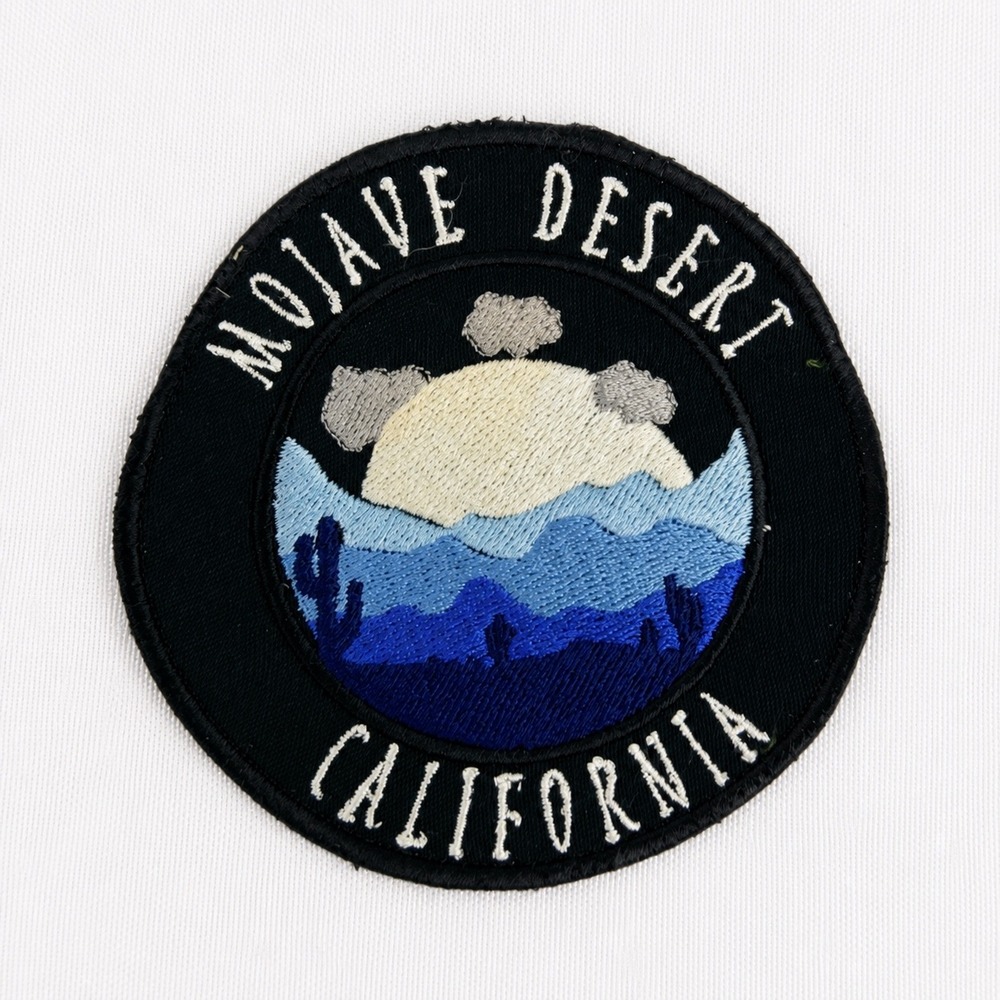 Mojave Desert California Iron On Patch Embroidered Souvenir Travel Decal Black